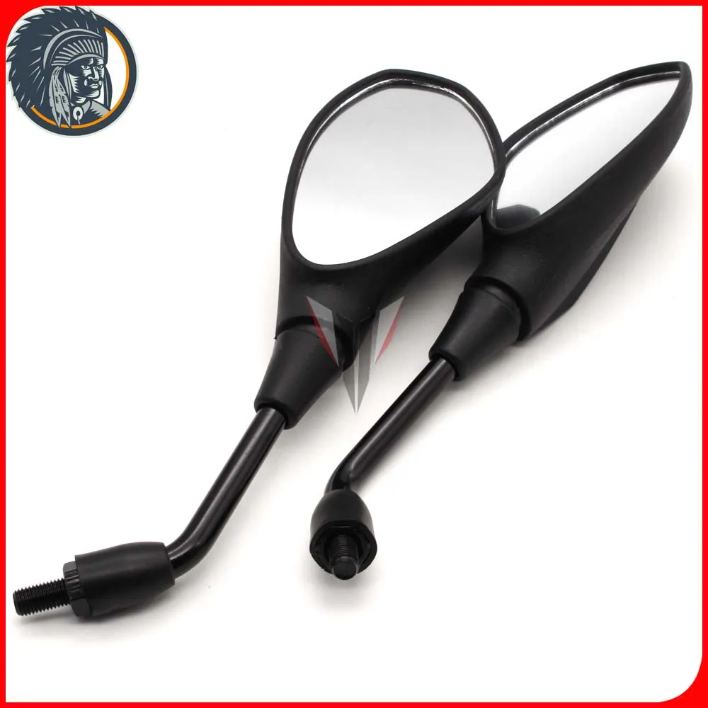 Pair 10mm Motorcycle Black Rear View Mirrors For BMW F650GS F800GS F800