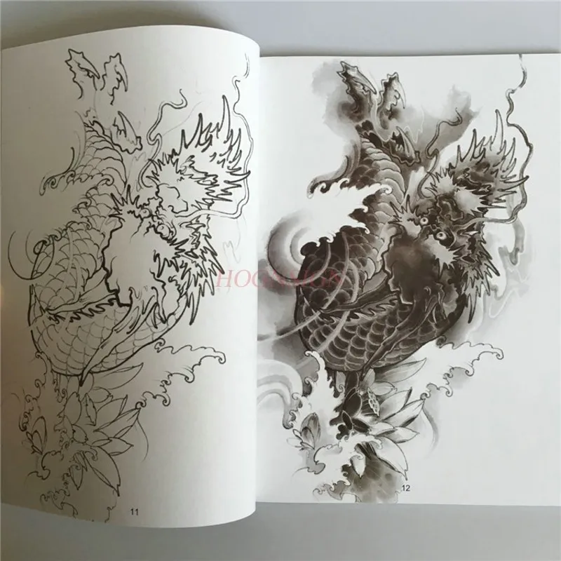 Sale Tattoo Book Tatoo Painting Album Atlas New Books Tiger Phoenix Peacock Eagle Flower Arm Leg Snake Embroidered Drawing Sale