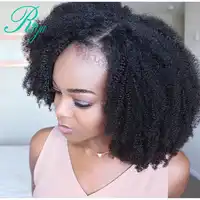 Afro Kinky Curly 13*4 Lace Front Wig With Baby Hair Mongolian Remy Short Human Hair Wigs With Baby Hair Bleached Knots Riya