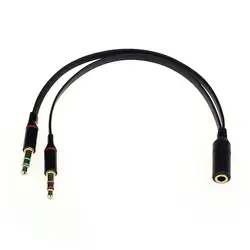 Стерео Женский мини-разъем AUX 2 RCA Plug адаптер аудио y-кабель черный Доставка