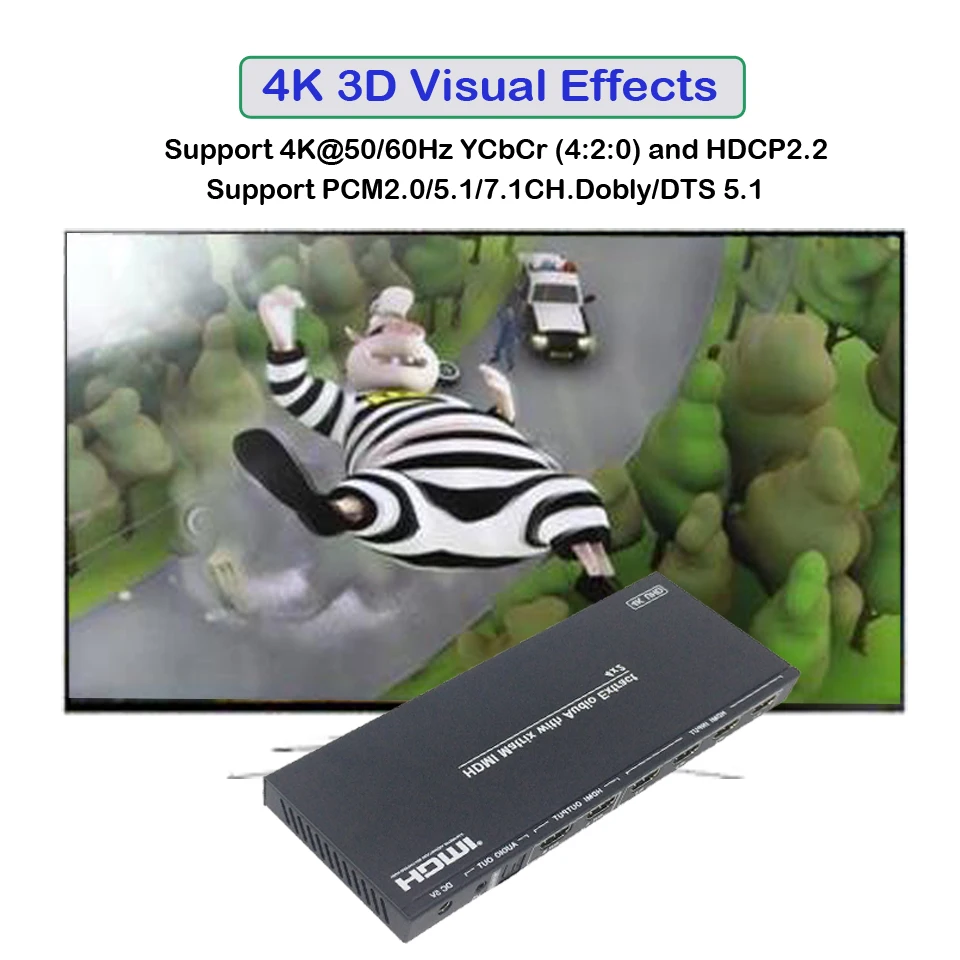 HDMI матричный переключатель 4 K 4x2 HDMI аудио экстрактор адаптер коммутатор с оптической дугой SPDIF EDID 4 K HDMI сплиттер для DVD HDTV PS4