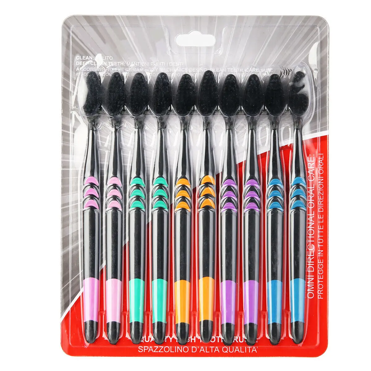

10x Double Ultra Soft Toothbrush Bamboo Charcoal Nano Brush Oral Dental Care Set Manual Toothbrush