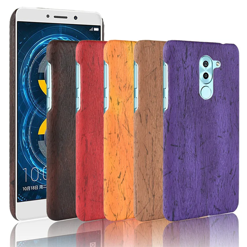 For Huawei Honor 6X Phone Case 5.5 inch Plastic Hard Thin PU Leather Back Cover 2016 case bag Wood grain |