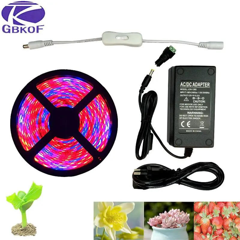  Plant Grow lights Full Spectrum LED Strip Flower phyto lamp 5m Waterproof Red blue 4:1 for Greenhou - 32860662138