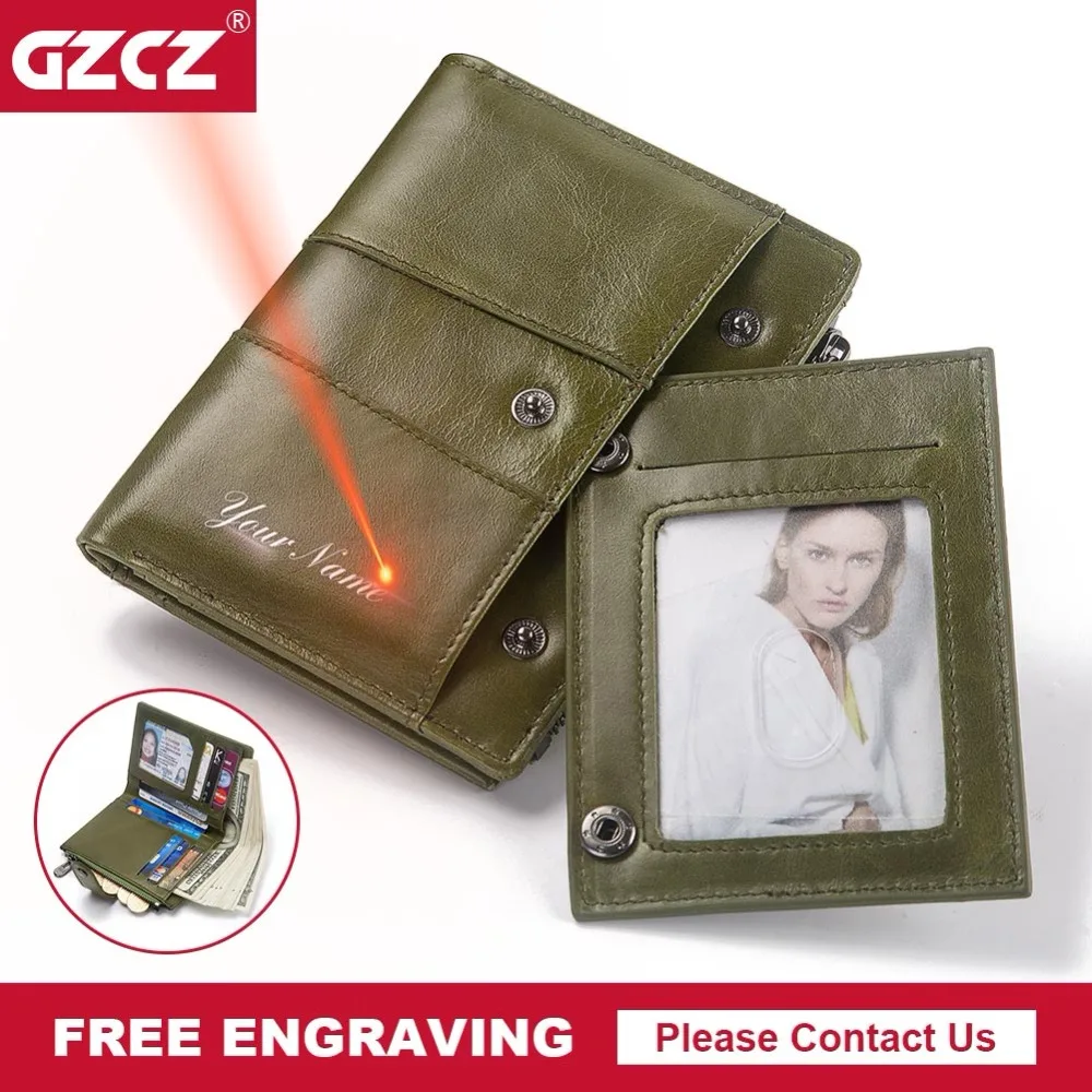 GZCZ новый кошелек с бесплатной гравировкой Женский для монет из натуральной кожи