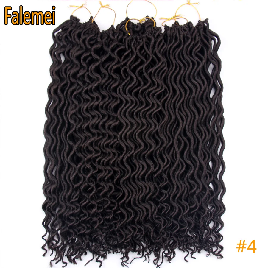 FALEMEI вязание крючком богиня Locs наращивание волос Faux Curly косички 60 г 24 корня 18