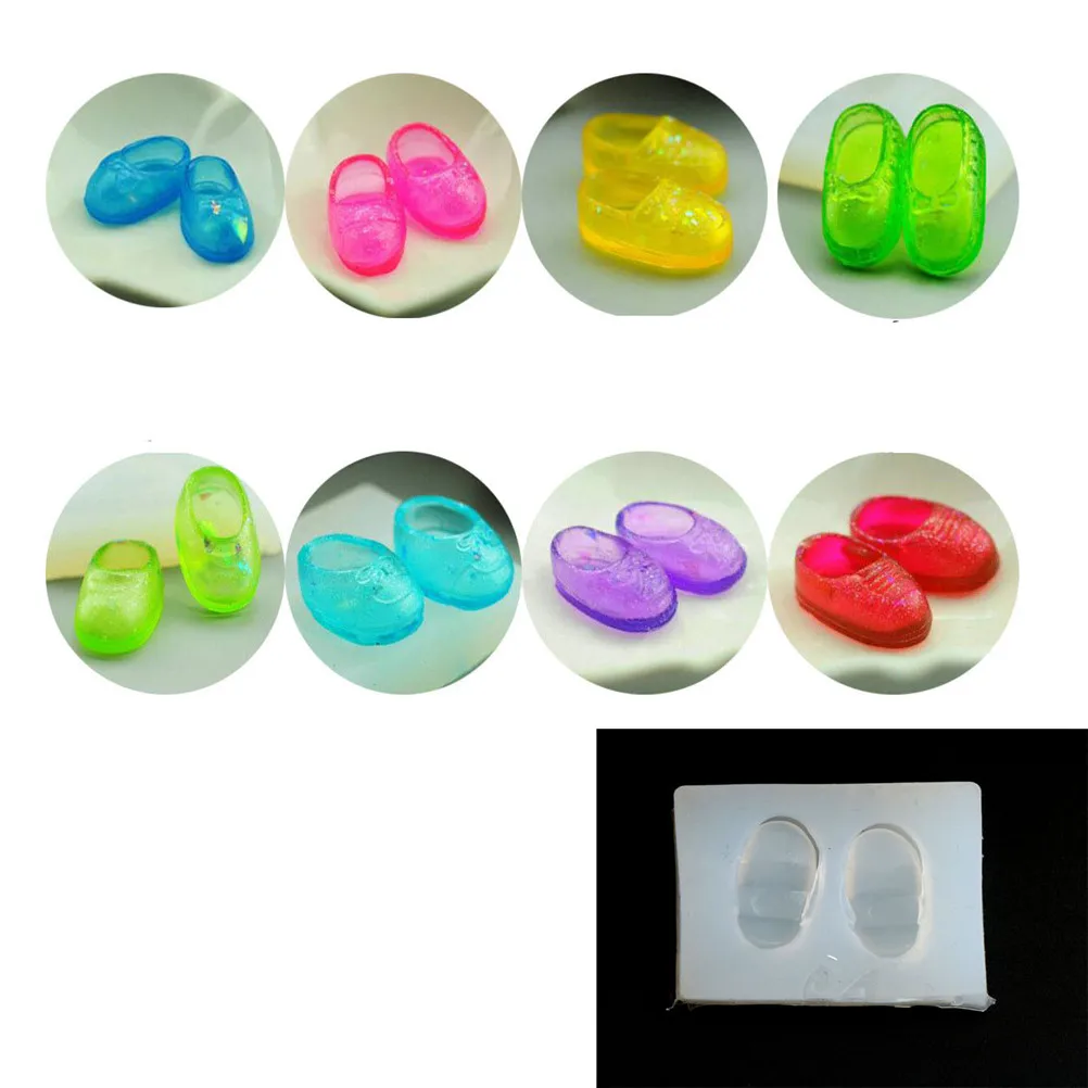 3D DIY Slicone Baby Shoes Bow Cake Molds Gum Paste Chocolate Fimo Clay Candy Mold Fondant Cake Decorating Tools Random 3.5*4.5cm