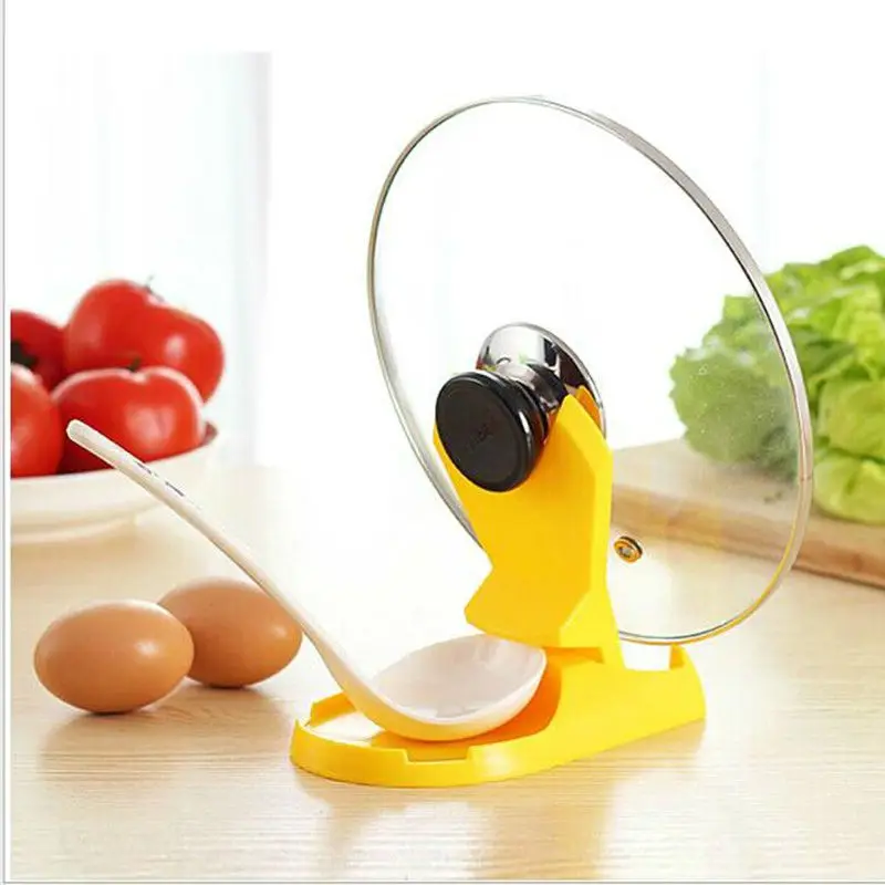

1 pc 2018 Useful Spoon Pot Lid Shelf Cooking Storage Kitchen Decor Tool Stand Holder New cooking tools Drop Shipping