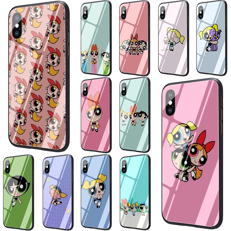 

The Powerpuff Girls Tempered Glass phone cover case for iphone 5 5s SE 6 6s 7 8 Plus X XR XS 11 pro Max