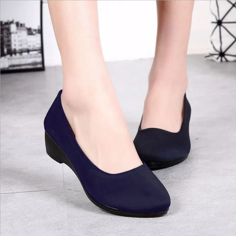 Женские туфли лодочки на низком каблуке с круглым носком|sapato feminino|ladies pumpsbrand pumps |
