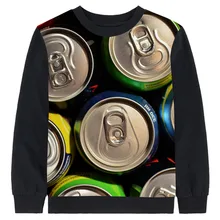 Красивая детская одежда; футболки с красивым принтом банок; топы для маленьких девочек; Брендовая детская одежда с длинными рукавами для мальчиков; детская футболка