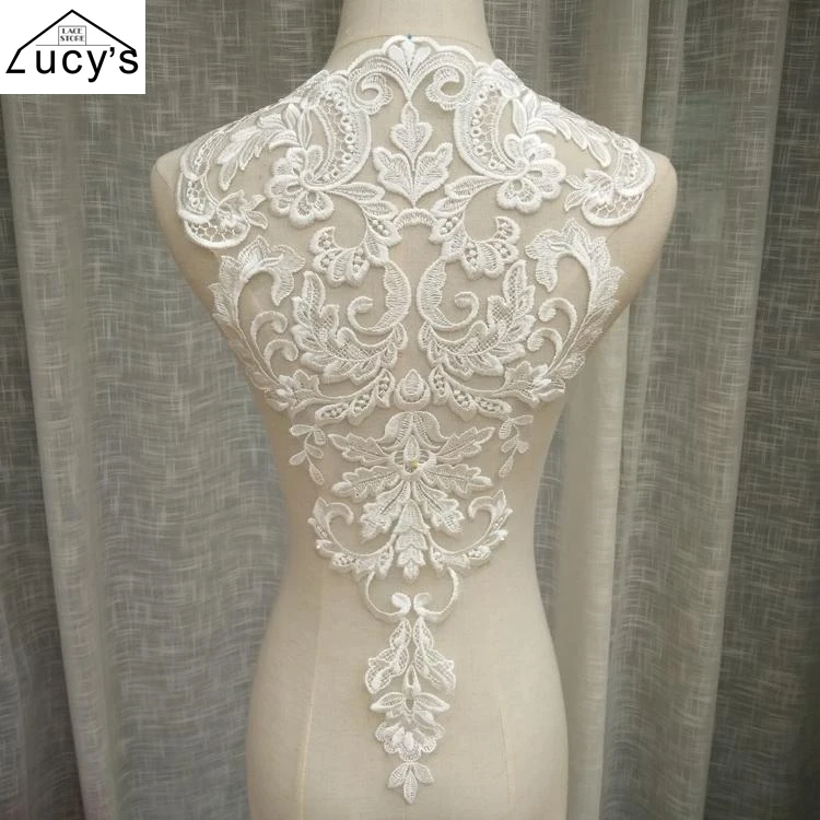

32x53CM big size bride wedding dress making big lace patches Ivory embroidered Palace lace motifs!1 Piece