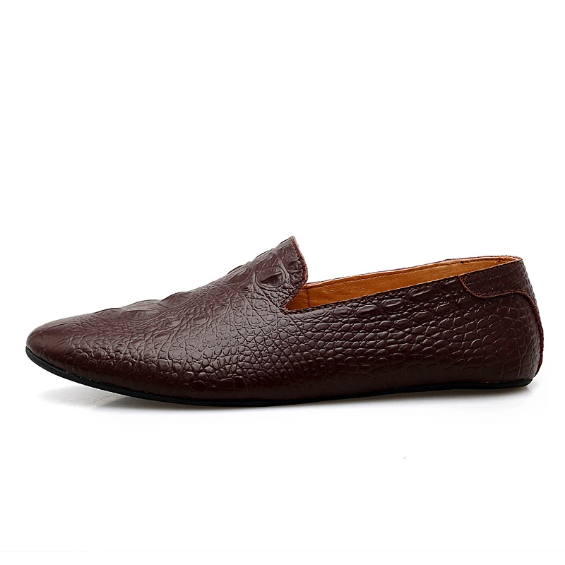 Soft Leather Men Casual Shoes Comfortable 2019 Mens Loafers Moccasins Breathable Slip On Driving Shoes 5#24D50