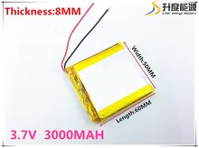 Free shipping 3.7 V 805060 lithium-ion polymer battery 3000 mah vehicle traveling data recorder LED speakers toys