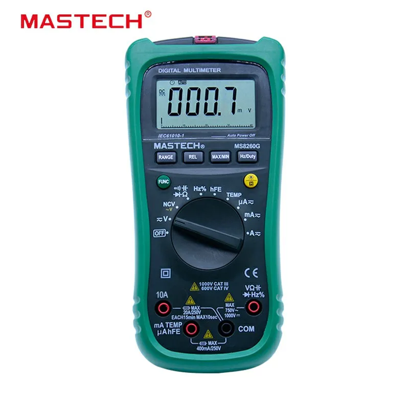 

MASTECH MS8260G Auto Range Digital Multimeter ohm voltage and current Capacitance Frequency Temperature Meter