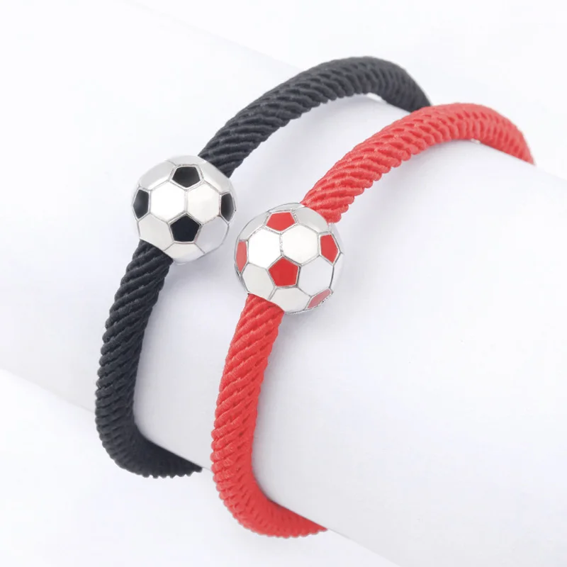 

MOONROCY Red Rope Bracelets Bangle Black Football Shape Trendy Jewelry for Women Children Gift Dropshipping Wholesale New