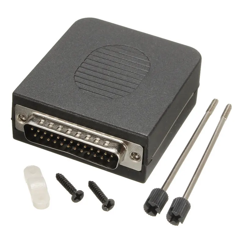 1pc Practical DB25 D-Sub 25Pin Male Connector Terminals Module Screw Cable Plug Cover Solderless Connectors 5*55*25mm Mayitr