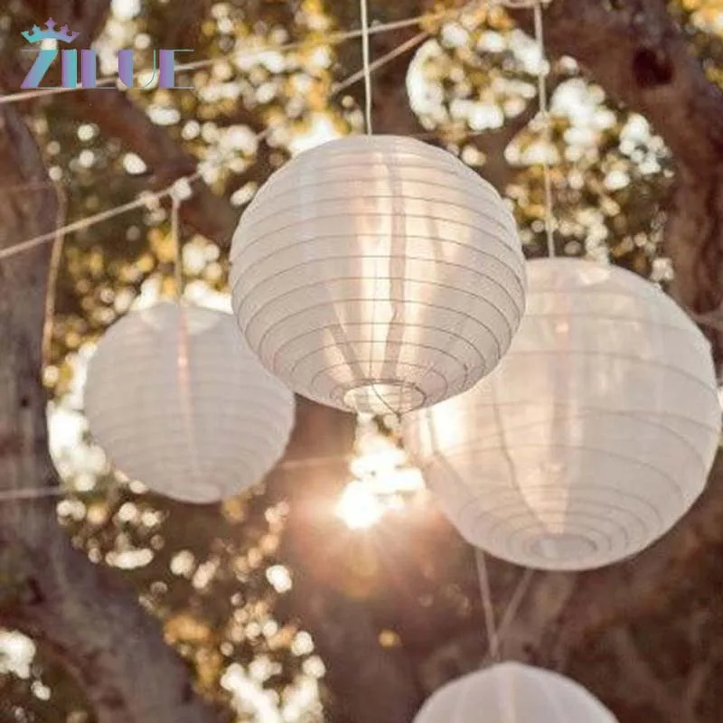 

Zilue 30pcs/Lot 12"(30CM) White Color Paper Lanterns Wedding Decor Lanterns Paper Lampshade Holiday Party Decorative Supplies