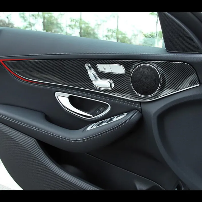 Для Mercedes Benz C class W205 2015-18 карбоновое волокно стиль двери автомобиля панель Крышка