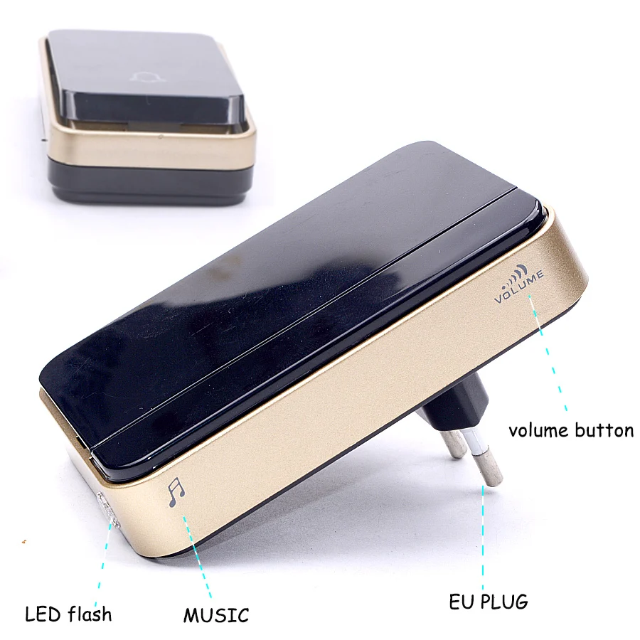 YIFAN New self powered Wireless Doorbell NO battery Waterproof 150M range EU Plug 110-220V smart Door Bell 1 button 1 2 receiver 5