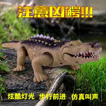 

Hot Selling Children's Luminescent Voice Electric Crawl Crocodile Simulated Animal Plastic Model Christmas Toys for Children