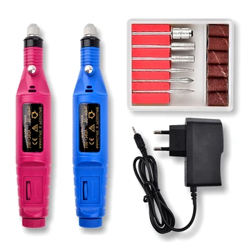 

Manicure Nail Drill Machine Pen Accessories Kit 6 Bits Sanding Nail Stying Tools Mini Pedicure Nail Art Polishing Care Supplies