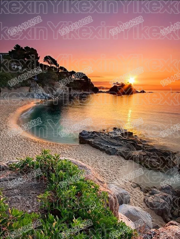 

5D DIY full circular Diamond diamond embroidery Landscape sea side embroidered Cross Stitch Home decoration Gift