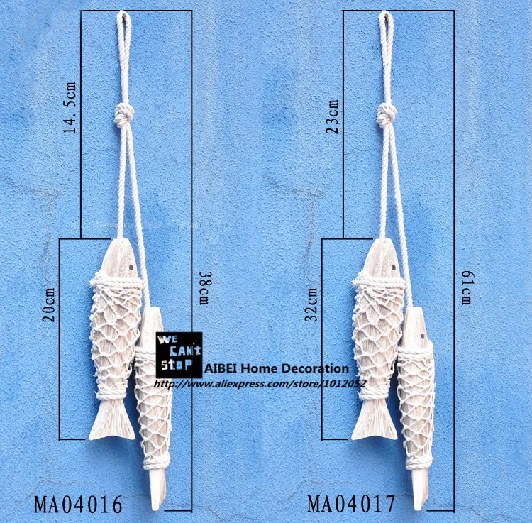 Средиземноморский стиль деревянная висячая Рыбная деревушка украшенная животными и ручной работы 3D украшение стены морской 1 Веревка = 1 шт