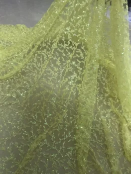 

Newest Sophia-6.301 african tulle mesh fabric sparkly glued glitter sequins lace fabric for party dress