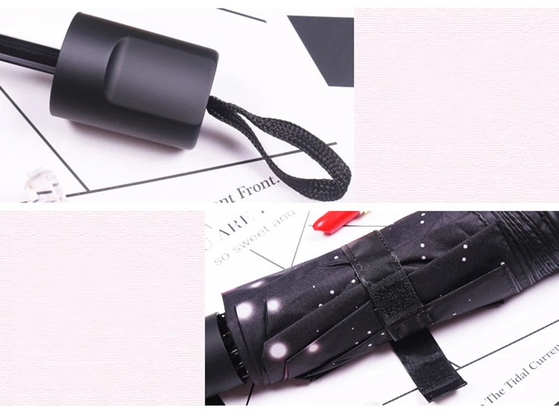 Sakura small fresh ins girl heart folding goddess umbrella dual-use female sun umbrella wpc sunscreen UV protection36