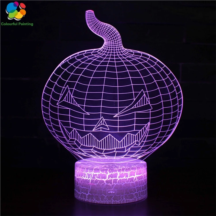

Remote Control WOW Halloween Skulls Game 3D Light LED Crack Night Light 7 Colors Changing 3AA Battery Powered USB Lamp Gift 4