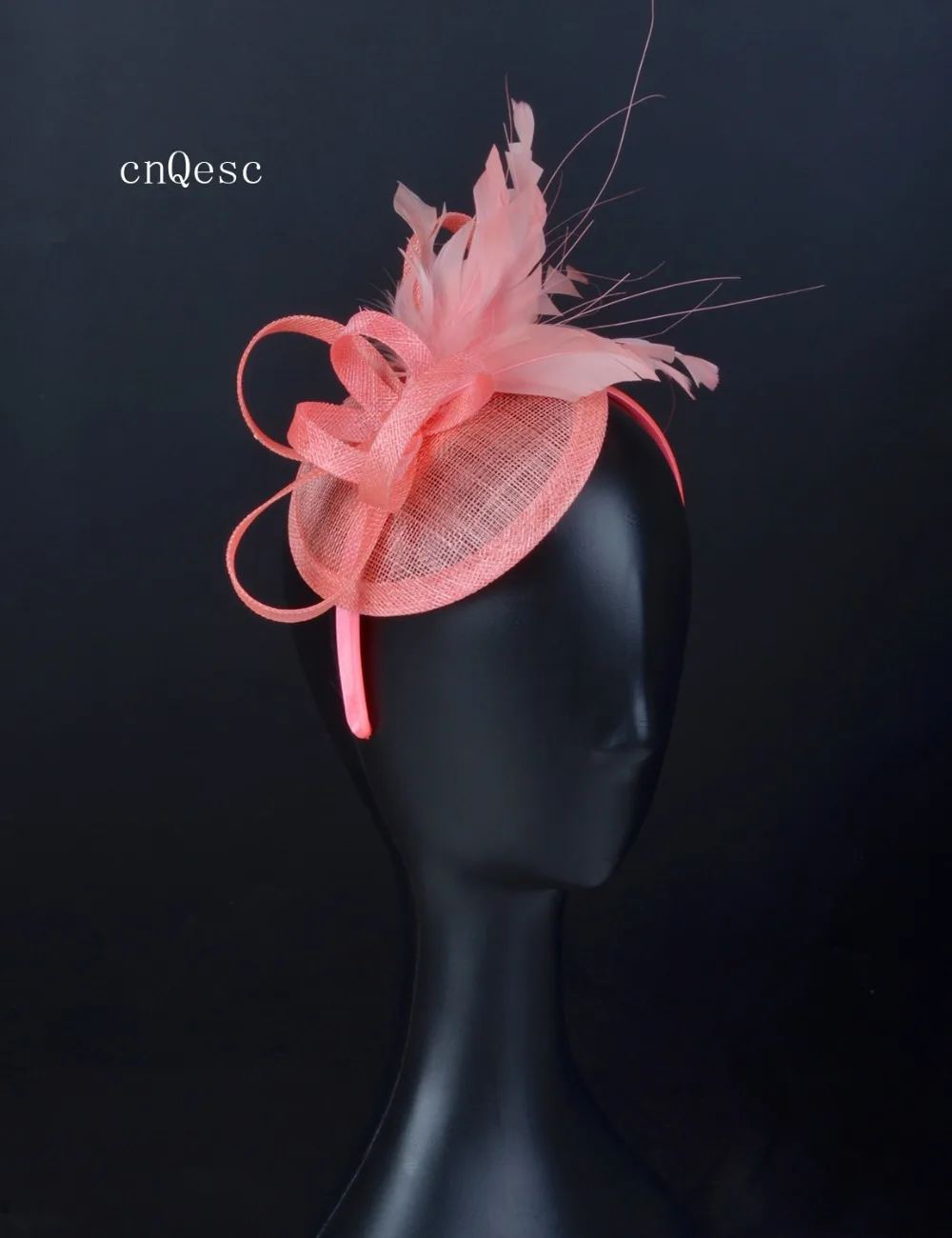 2019 Oyster розовая Женская шляпа Головной убор Sinamay головной убор с пером Кентукки Дерби Свадебные гонки свадебный душ мать невесты