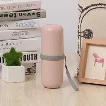 Пшеничная кружка с ремнем чашка держатель для зубной щетки с зубной щёткой для ванной умывальник органайзер для зубной пасты портативная дорожная чашка для полоскания рта