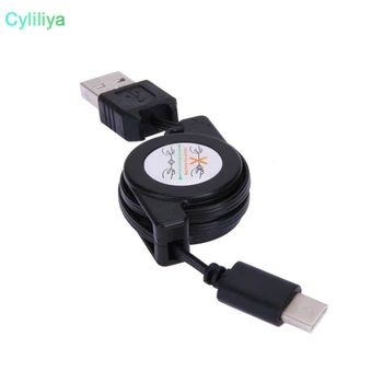 

80CM USB 3.1 Type-C To USB Retractable Charger Cable Extend-Retract Charging Cable For Huawei P9 Honor 8 Mate 9 100pcs