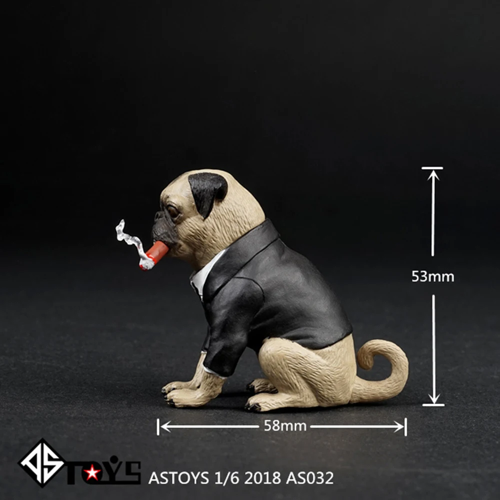 1//6 Belle Pug Dog Cigar Animal Modèle pour 12 /'/' Figurines Jouets Corps de