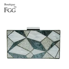 Boutique De FGG, Женская акриловая вечерняя сумочка с геометрическим узором, женские клатчи на цепочке и через плечо, сумочка, кошелек