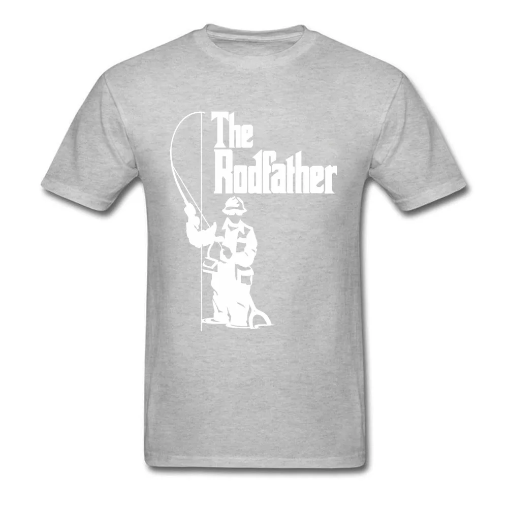 The-Rodfather-Fishinger Summer Tops & Tees for Men Cotton Fabric Father Day Crew Neck Top T-shirts Casual T-Shirt 2018 Newest The-Rodfather-Fishinger grey