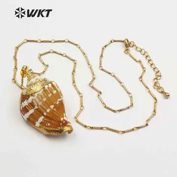 

WT-JN042 Wholesale Fashion Design New Arrival trumpet Shell Necklace pendants products Randomly Shape For Fashion Jewelry Making
