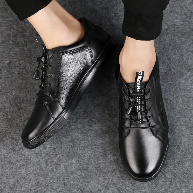 Size Moda Qualidade De Sapatos Casual Black Do Sneakers Couro Alta Respirável Elástico Genuíno 37 45 Skate Trainer Plus d6XPwWxB