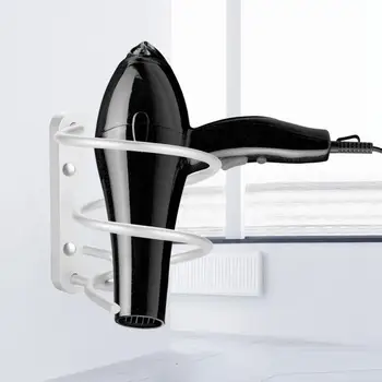 

Wall-mounted Hair Dryer Stainless Steel Bathroom Shelf Storage Hairdryer Wall Hanging Rack Bracket Styling Accessory