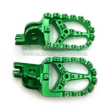 

Billet MX Wide Foot Pegs Rests Pedals For KLX KXF KLX450R KXF250 KX250F KXF450 KX450F Motorcycle Motocross Enduro Motard