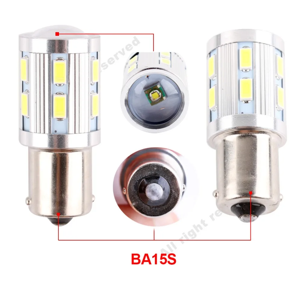 2 × 6V BA15S 1156 1141 1003 Led Light bulb Use for Backup Reverse Brake Tail Interior RV Camper Light Super White 24SMD LEDs 