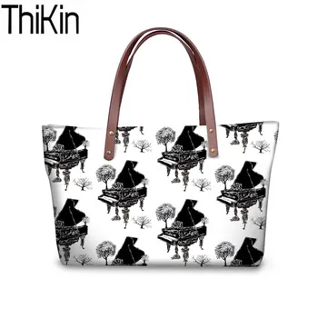 

THIKIN Sac A Main Piano Print Handbags Women Shoulder Tote Bags Ladies Luxury Design Top-Handle Bag for Teenager Girls Book Bags