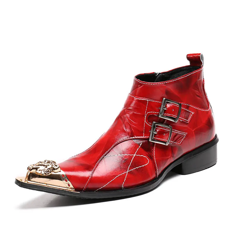 2019 новые модные крутые дизайнерские Стильные мужские ботинки из натуральной кожи с боковой молнией Байкерская обувь мужские ботильоны с