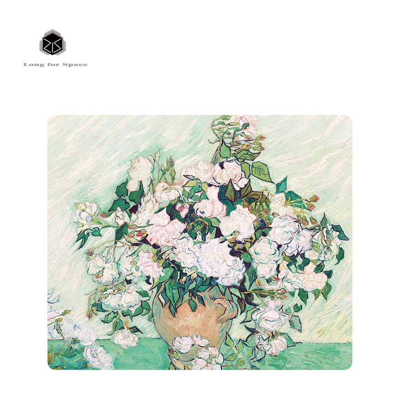 

SJLUHS Oil Painting 24 * 20 * 3 (mm) Mouse Pad Thickening Fresh And Elegant Computer Desktop Game Mat Soft Anti-slip Desk Mat