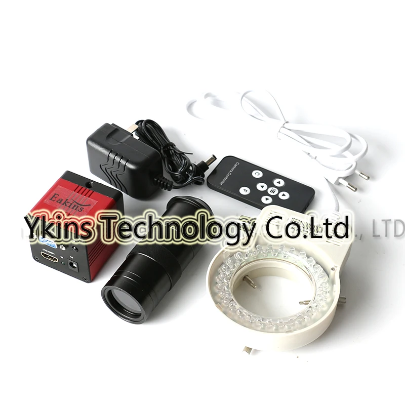 

1080P 1/2.7" 60F / S HDMI VGA Digital Video Microscope Camera Infrared Remote Control + 100X Lens +56 LED Ring Light