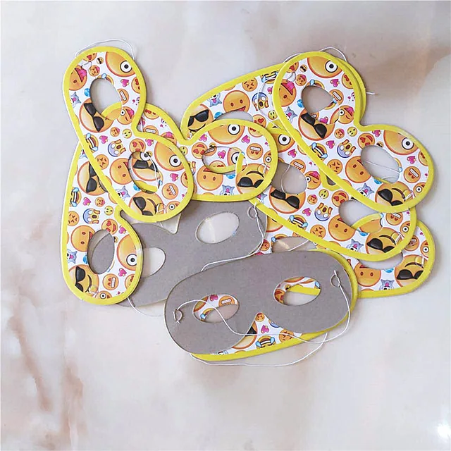6pcs Smile Emoji Mask Party Favor Cartoon Theme Party Birthday Event Supplies Decorations