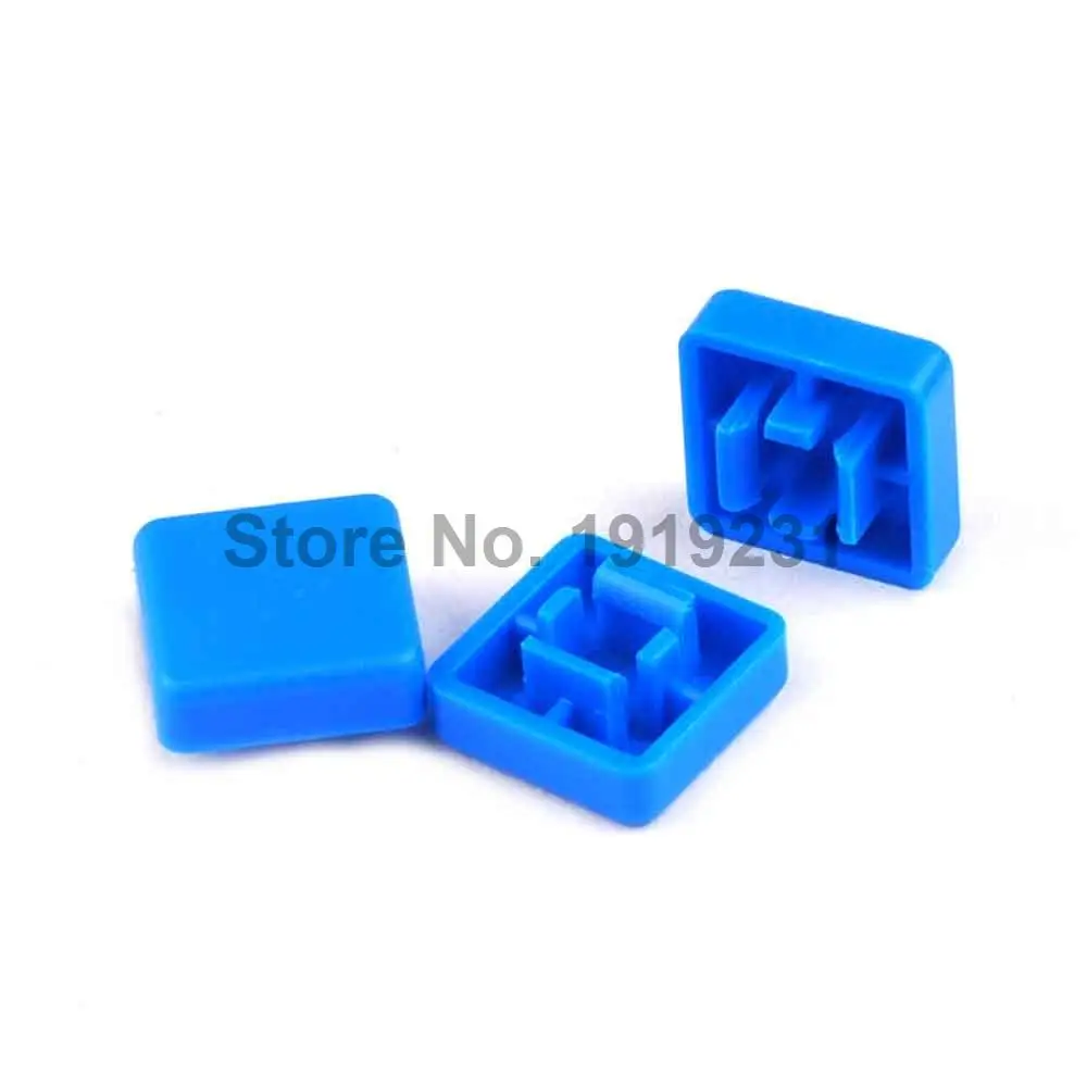 

50PCS B3F Touch Button Cap Square Hat Blue