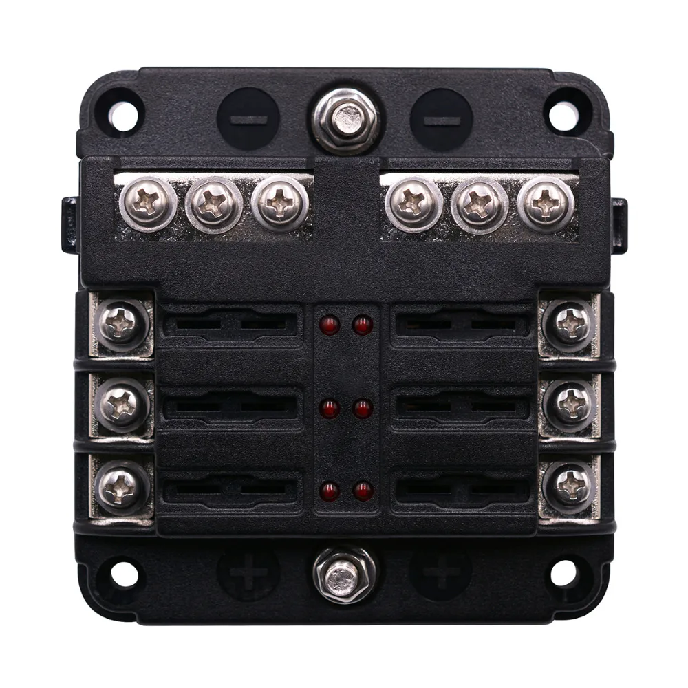 High Quality 6 Way Insert Fuse Box Block Holder Circuit For Car Automotive Auto ATC ATO Screw Connection Safety Box