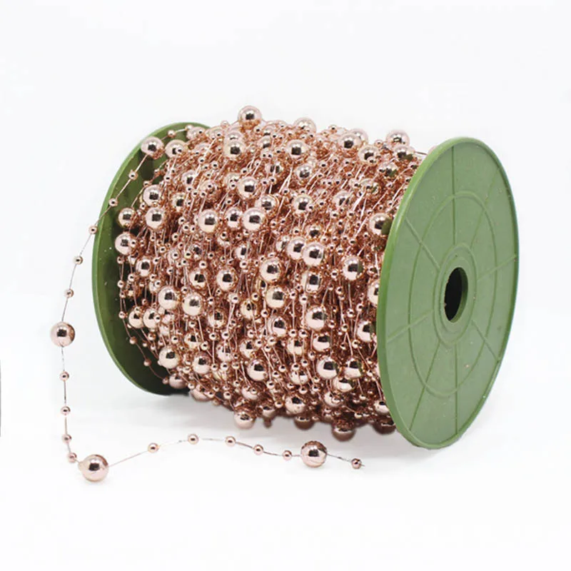 

5m/pack 8/3mm Round Ball Chain Wire Plastic Rose Gold Beads String For Jewelry Making DIY Wedding Party Decoration Accessories